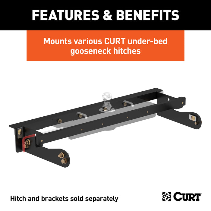 CURT 60624 Double Lock EZr Gooseneck Install Brackets; Select Silverado; Sierra 2500; 3500 - Truck Part Superstore