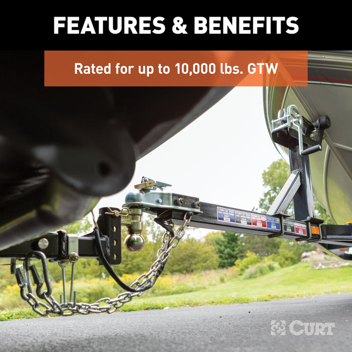 CURT 45903 Slim Adjustable Channel Mount with Dual Ball (2in. Shank; 10K; 3-3/4in. Drop) - Truck Part Superstore