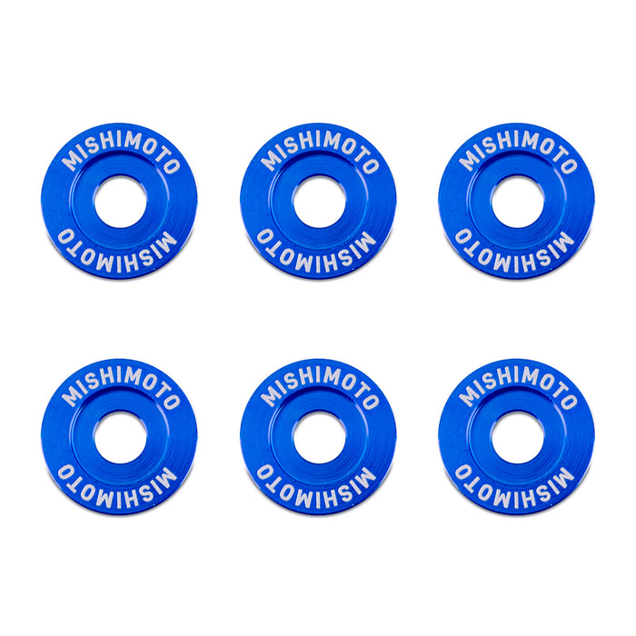 Mishimoto MMFW-SM-6BL Mishimoto M6 X 1.0 Fender Washer and Bolt Kit, 16.7mm OD, 6 pcs, Blue - Truck Part Superstore