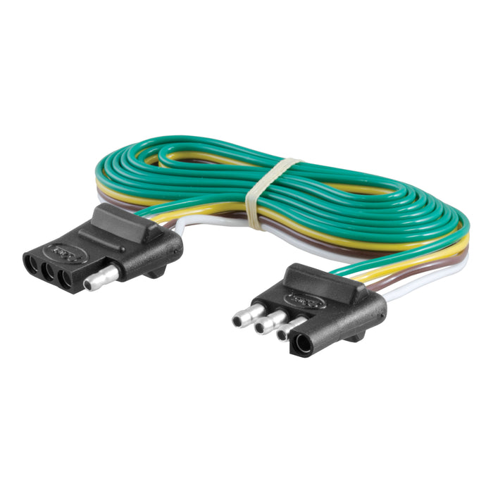CURT 58051 4-Way Flat Connector Plug/Socket with 72in. Wires (Packaged) - Truck Part Superstore