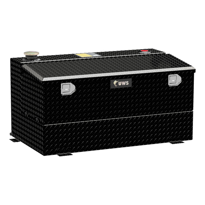 UWS TT-75-COMBO-BLK Gloss Black 75-Gallon Combo Aluminum Transfer Tank - Truck Part Superstore