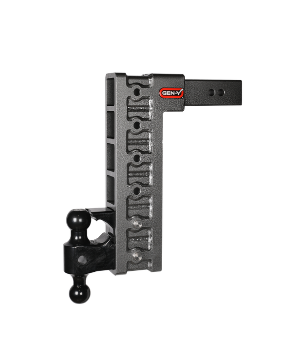 GEN-Y Hitch GH-626 MEGA-DUTY 2.5" Shank 15" Drop 3K TW 21K Hitch Dual-Ball Pintle Lock & Stabilizer - Truck Part Superstore