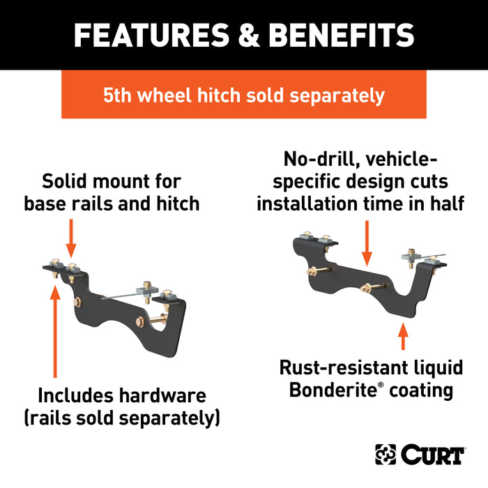 CURT 16428 Custom 5th Wheel Brackets; Select Ford F-250; F-350; F-450 Super Duty - Truck Part Superstore