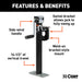 CURT 28306 Bracket-Mount Swivel Jack with Side Handle (2;000 lbs; 15in. Travel) - Truck Part Superstore