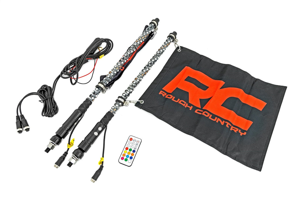 Rough Country 93002 Multi-Function UTV LED Whip Lights 2FT Remote Control Rough Country - Truck Part Superstore