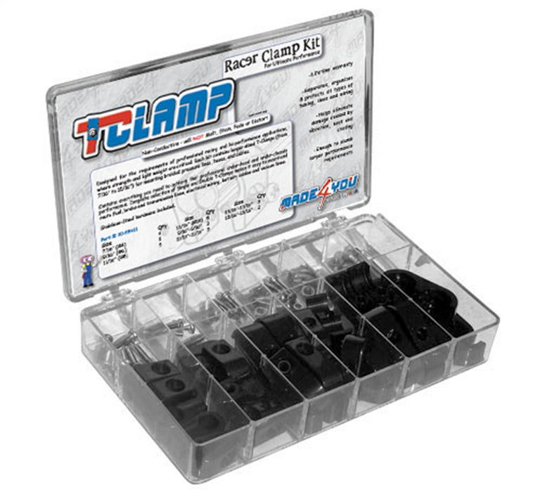 Lokar 30-896-11 T Clamp Racer Kit; 4 to 10 Single; 9/16 in. to 15/16 in. Double Clamps; Black; - Truck Part Superstore