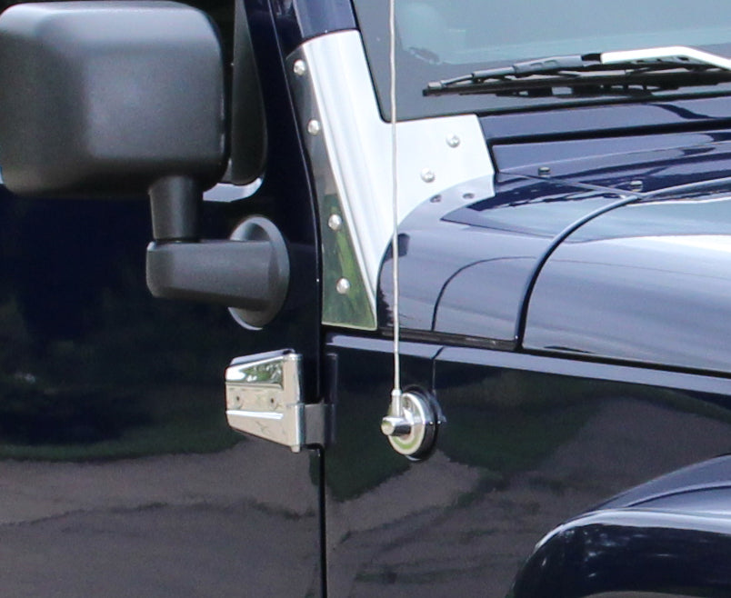 Kentrol 30007 Jeep JK Antenna Cover 07-18 Wrangler JK Polished Silver Kentrol - Truck Part Superstore