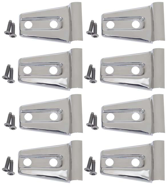 Kentrol 30021 Jeep JK Door Hinge Overlays 8 Pieces 4 Door 07-18 Wrangler JK Polished Silver Kentrol - Truck Part Superstore