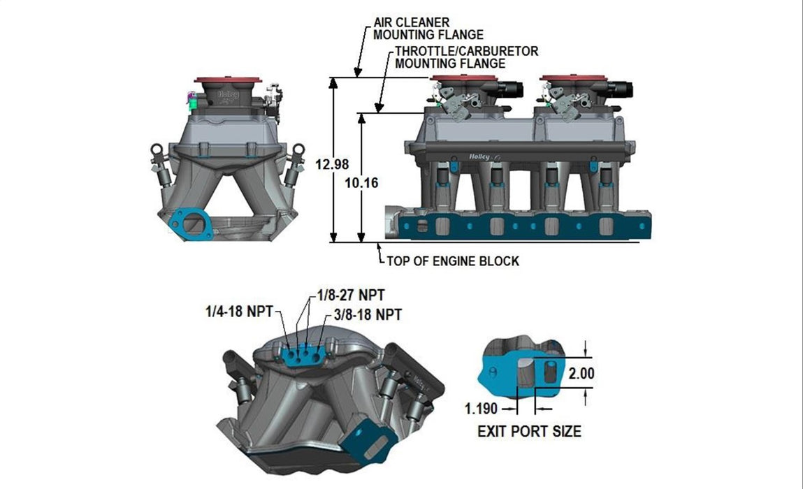 Holley EFI 300-241 Holley EFI Hi-Ram Intake Manifold - Truck Part Superstore