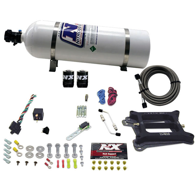Nitrous Express 30040-15 4150 4-BBL/GASOLINE (50-100-150-200-250-300HP) WITH 15LB BOTTLE - Truck Part Superstore