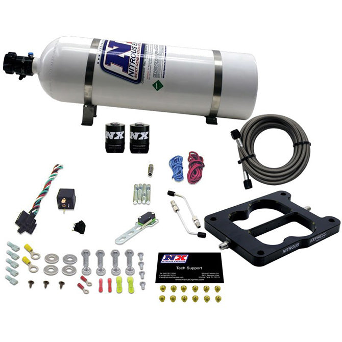 Nitrous Express 30080-15 Q-JET/HOLLEY SPREAD BORE (50-100-150-200-250-300HP) WITH 15LB BOTTLE - Truck Part Superstore