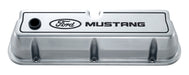 Ford Racing 302-030 Engine Valve Covers Tall Style Die Cast Polished with Mustang Logo SB Ford Recessed Black Ford Mustang Logo Ford Racing - Truck Part Superstore
