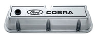 Ford Racing 302-055 Engine Valve Covers Tall Style Die Cast Polished with Cobra Logo For SB Ford Recessed Black Ford COBRA Logo Ford Racing - Truck Part Superstore