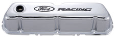 Ford Racing 302-071 Engine Valve Covers Tall Style Steel Chrome with Ford Logo For SB Ford Recessed Black Ford Racing Logo Ford Racing - Truck Part Superstore