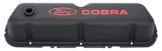 Ford Racing 302-117 Engine Valve Covers Tall Style Steel Black with Cobra Logo For SB Ford Recessed Red Ford COBRA Logo Ford Racing - Truck Part Superstore