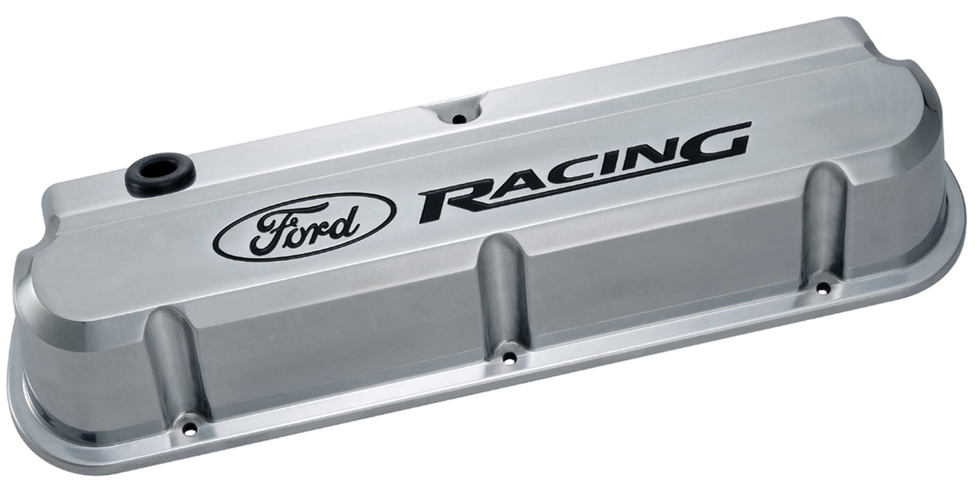 Ford Racing 302-138 Engine Valve Covers Tall Alum Polished with Ford Racing Logo Ford SB Recessed Black Ford Racing Logo Ford Racing - Truck Part Superstore