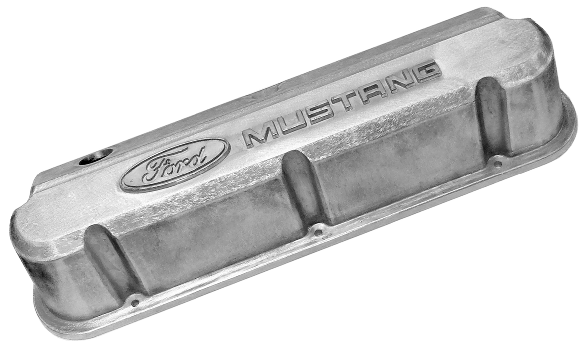 Ford Racing 302-147 Valve Covers Slant Edge Tall Alum. Unfinished with Raised Ford Logo SB Ford Raised Ford Mustang Logo Ford Racing - Truck Part Superstore