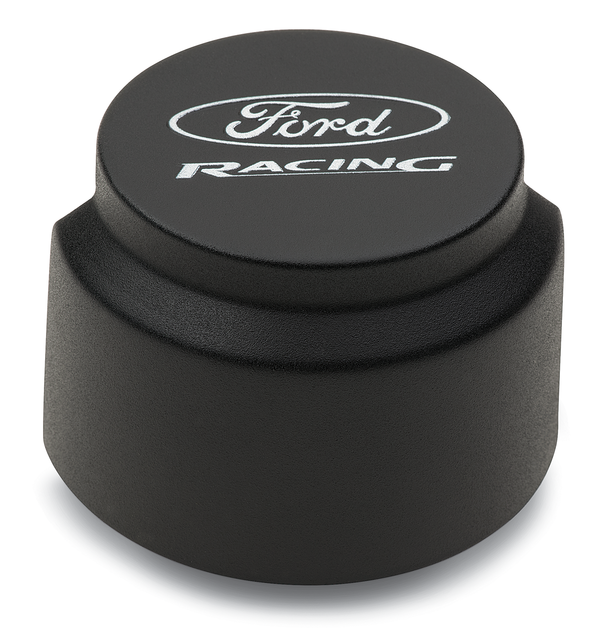Ford Racing 302-233 Engine Valve Cover Breather 3 Inch Dia Ford Logo Push-In w/Hood Black Crinkle Ford Racing - Truck Part Superstore
