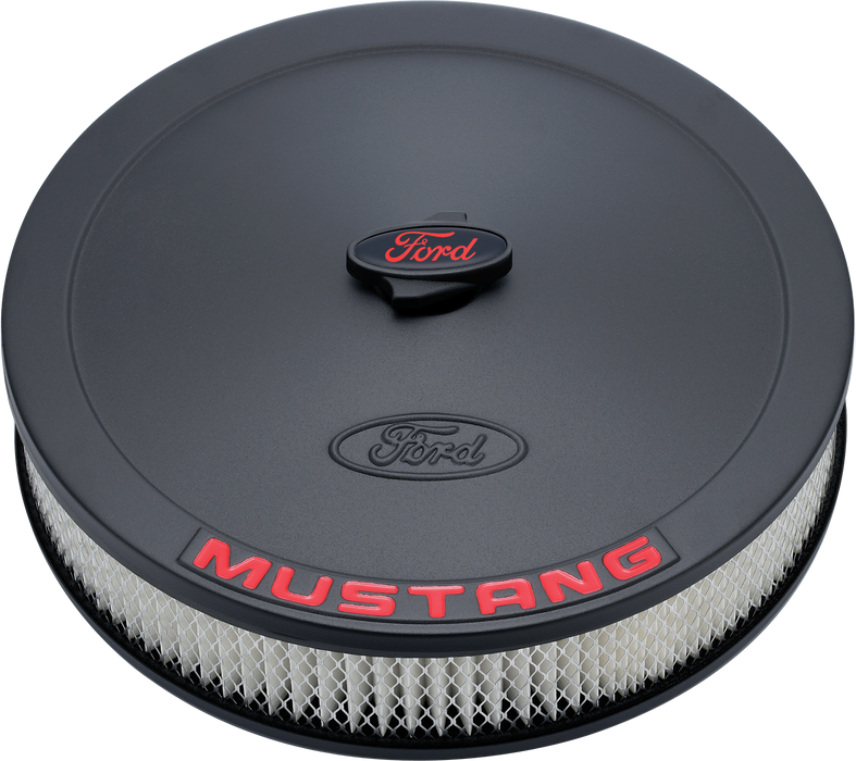 Ford Racing 302-362 Air Cleaner Kit Black Embossed Mustang Logo 13 Inch Diameter W/Center Nut Ford Racing - Truck Part Superstore