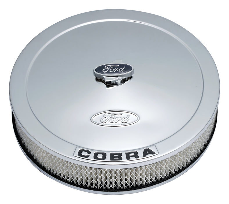 Ford Racing 302-371 Air Cleaner Kit Chrome Embossed Corbra Logo 13 Inch Diameter W/Center Nut Ford Racing - Truck Part Superstore
