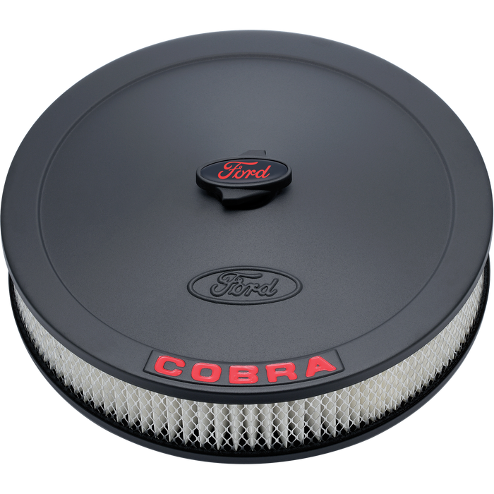Ford Racing 302-372 Air Cleaner Kit Black Embossed Corbra Logo 13 Inch Diameter W/Center Nut Ford Racing - Truck Part Superstore