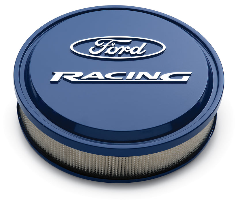 Ford Racing 302-381 Slant-Edge Alunimum Air Cleaner Kit Ford Blue Raised/Milled Emblems 13 Inch Ford Racing - Truck Part Superstore