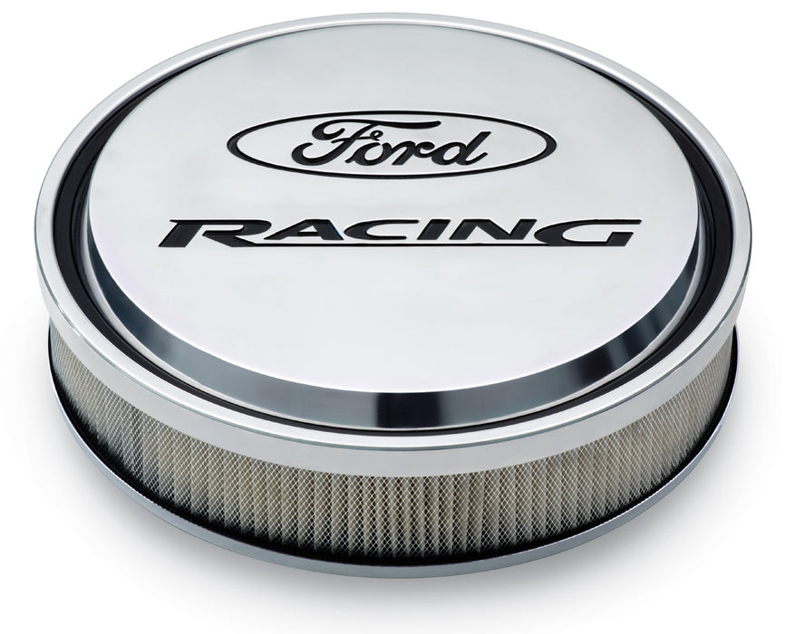 Ford Racing 302-383 Slant-Edge Alunimum Air Cleaner Kit Polished Recessed Painted Emblems 13 Inch Ford Racing - Truck Part Superstore