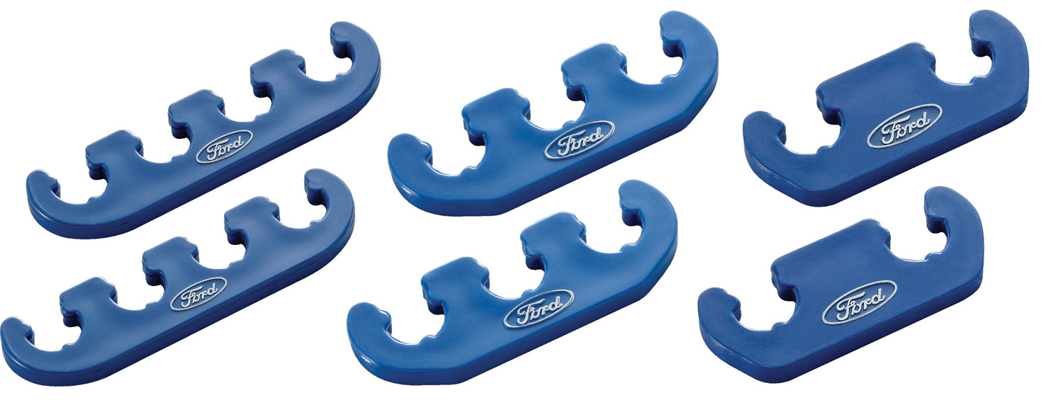 Ford Racing 302-637 Spark Plug Wire Dividers Universal 2-3-4 Wire w/ Ford Oval Logo Blue Ford Racing - Truck Part Superstore