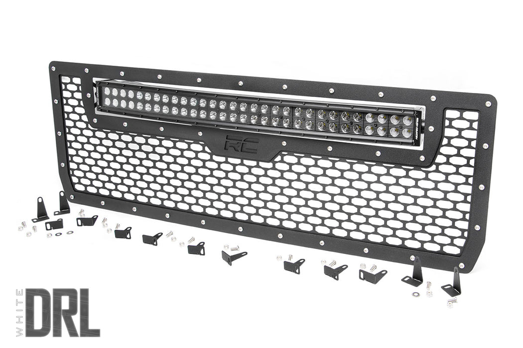 Rough Country 70190DRL Sierra Mesh Grille 30 Inch Dual Row Black Series LED w/Cool White DRL 14-15 Sierra 1500 Rough Country - Truck Part Superstore