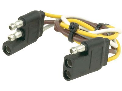 Husky Towing 30311 3 Pole Flat Extension/ 2 Function Wire With 1 Ground 12" Lead Wire Bulk Package - Truck Part Superstore
