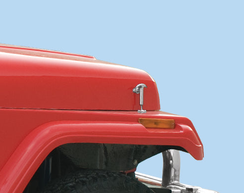 Kentrol 30401 Jeep CJ/YJ Hood Catch Pair 55-95 CJ and Wrangler YJ Polished Silver Kentrol - Truck Part Superstore
