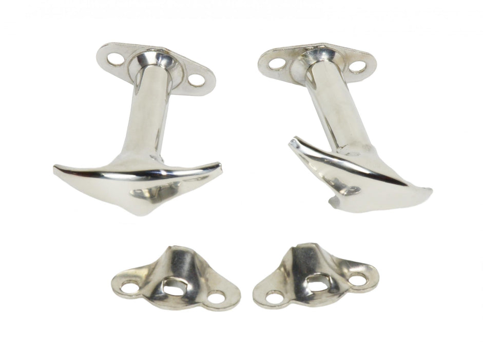 Kentrol 30401 Jeep CJ/YJ Hood Catch Pair 55-95 CJ and Wrangler YJ Polished Silver Kentrol - Truck Part Superstore