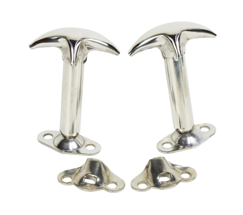Kentrol 30401 Jeep CJ/YJ Hood Catch Pair 55-95 CJ and Wrangler YJ Polished Silver Kentrol - Truck Part Superstore