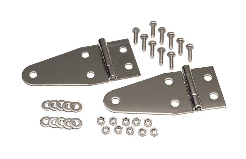 Kentrol 30402 Jeep CJ/YJ Hood Hinge Pair 55-95 CJ and Wrangler YJ Polished Silver Kentrol - Truck Part Superstore