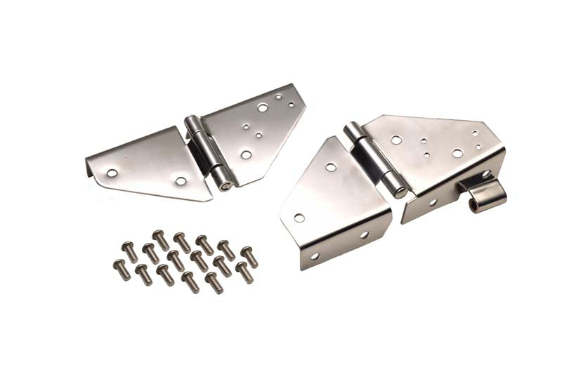 Kentrol 30403 Jeep CJ/YJ Windshield Hinge Pair 76-95 CJ and Wrangler YJ Polished Silver Kentrol - Truck Part Superstore