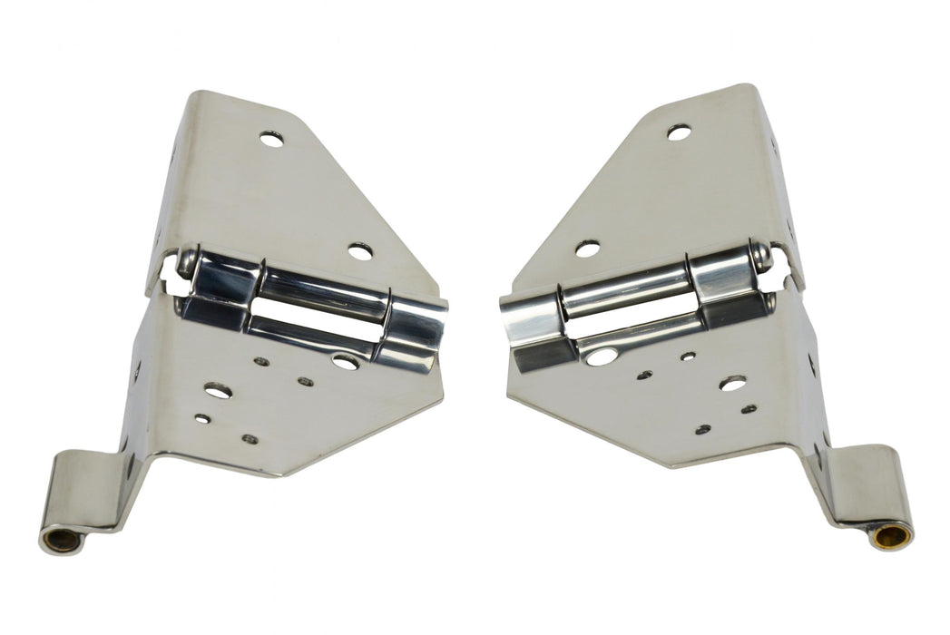 Kentrol 30403 Jeep CJ/YJ Windshield Hinge Pair 76-95 CJ and Wrangler YJ Polished Silver Kentrol - Truck Part Superstore