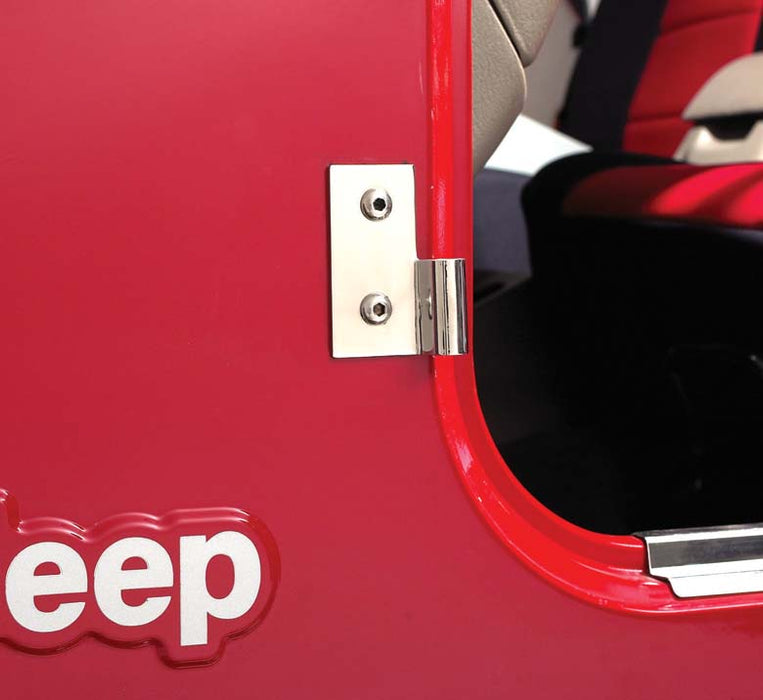 Kentrol 30407 JEEP CJ/YJ/TJ Lower Door Hinge Pair 76-06 CJ Wrangler YJ/TJ Polished Silver Kentrol - Truck Part Superstore