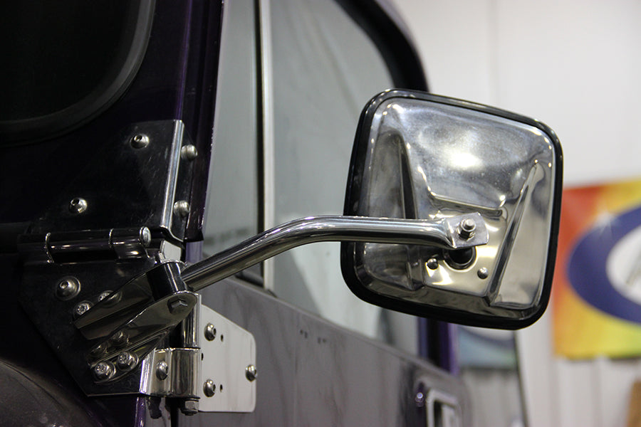 Kentrol 30420 Jeep CJ/YJ Door Hinge Set 4 Pieces 76-93 CJ and Wrangler YJ Polished Silver Kentrol - Truck Part Superstore