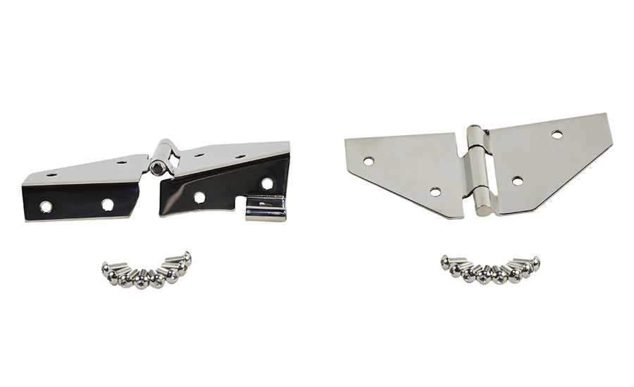 Kentrol 30427 Jeep CJ/YJ Windshield Hinge No Mirror Holes Pair  76-95 CJ and Wrangler YJ Polished Silver Kentrol - Truck Part Superstore