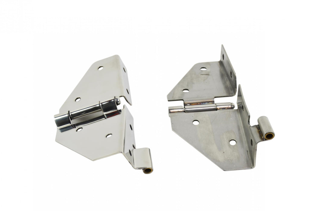 Kentrol 30427 Jeep CJ/YJ Windshield Hinge No Mirror Holes Pair  76-95 CJ and Wrangler YJ Polished Silver Kentrol - Truck Part Superstore