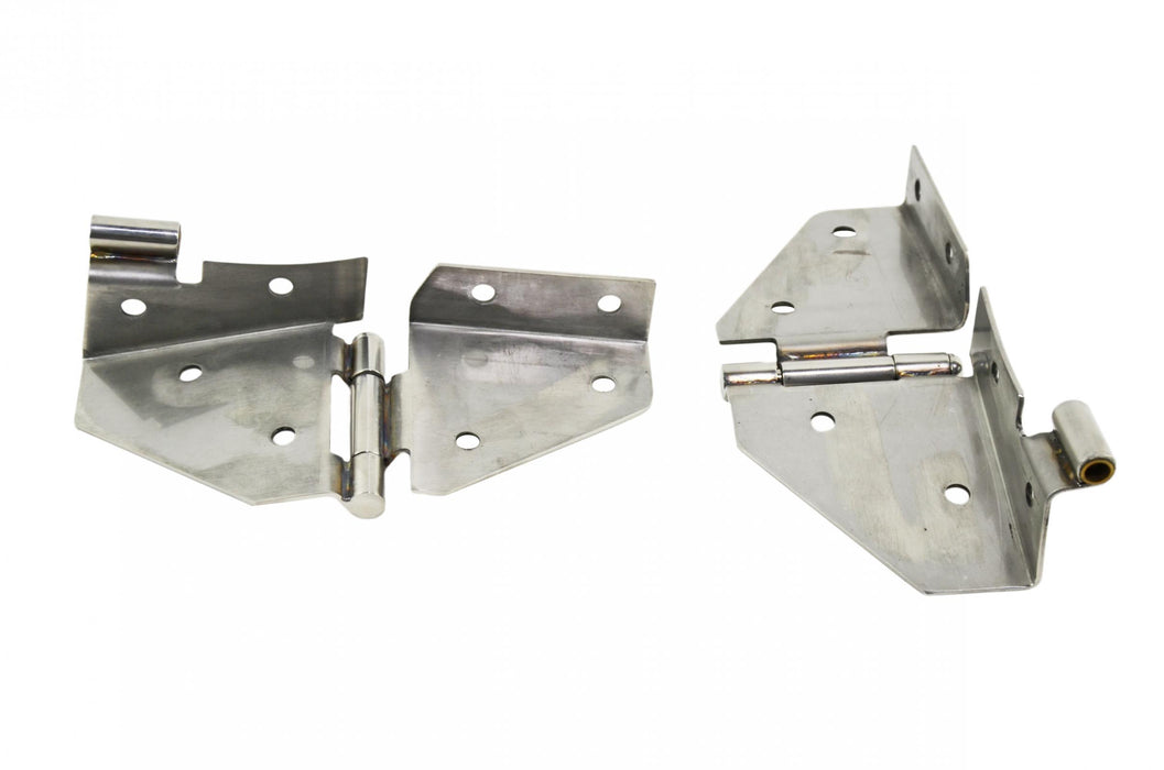 Kentrol 30427 Jeep CJ/YJ Windshield Hinge No Mirror Holes Pair  76-95 CJ and Wrangler YJ Polished Silver Kentrol - Truck Part Superstore