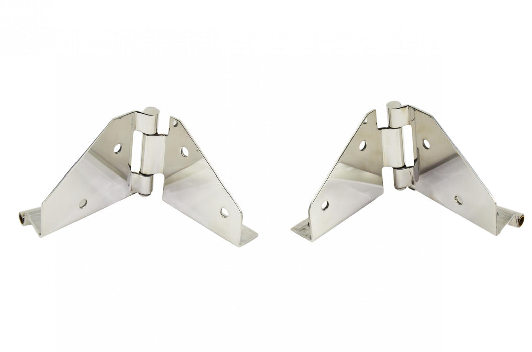 Kentrol 30427 Jeep CJ/YJ Windshield Hinge No Mirror Holes Pair  76-95 CJ and Wrangler YJ Polished Silver Kentrol - Truck Part Superstore
