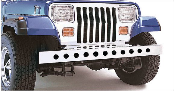 Kentrol 30436WH Jeep YJ 54 Inch Front Bumper with holes (No License Plate Holes) 87-95 Wrangler TJ Polished Silver Kentrol - Truck Part Superstore