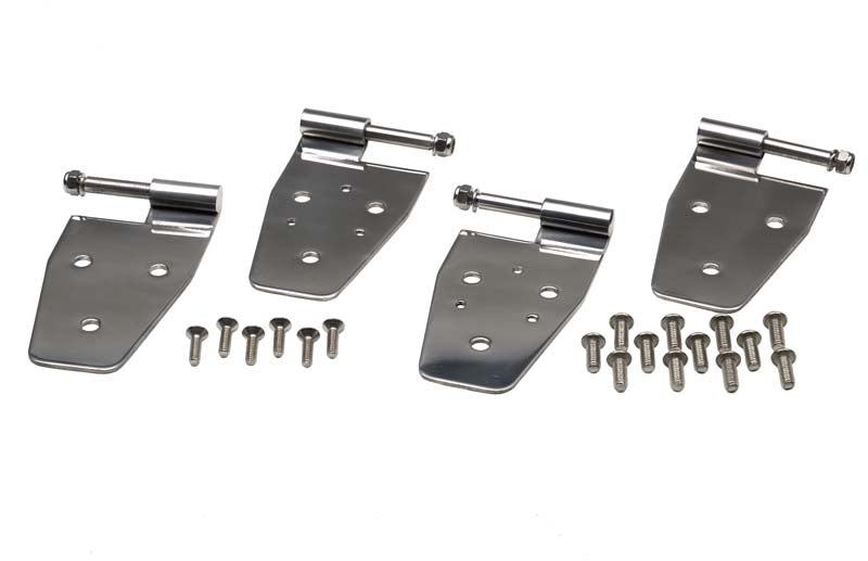 Kentrol 30441 Jeep YJ Door Hinge Set 4 Pieces 87-95 Wrangler TJ Polished Silver Kentrol - Truck Part Superstore