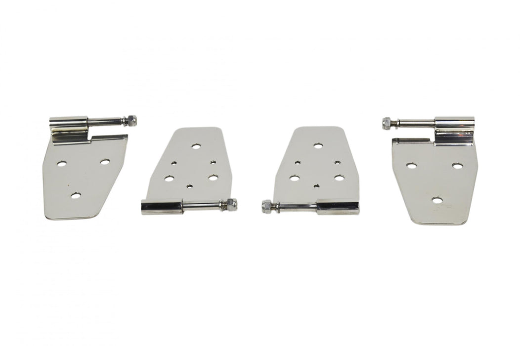 Kentrol 30441 Jeep YJ Door Hinge Set 4 Pieces 87-95 Wrangler TJ Polished Silver Kentrol - Truck Part Superstore
