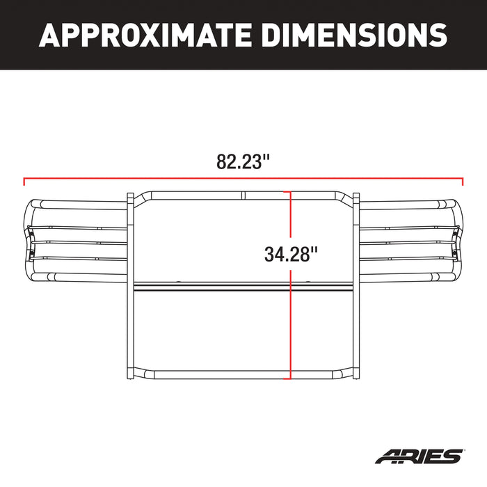 ARIES 3045-2 Polished Stainless Grille Guard; Select Ford Excursion; F-250; F-350 Super Duty - Truck Part Superstore