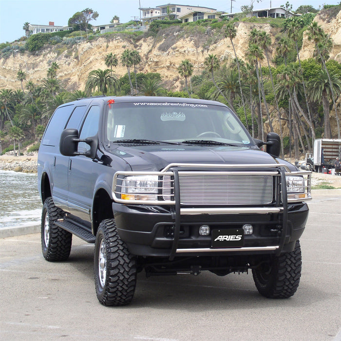 ARIES 3045-2 Polished Stainless Grille Guard; Select Ford Excursion; F-250; F-350 Super Duty - Truck Part Superstore