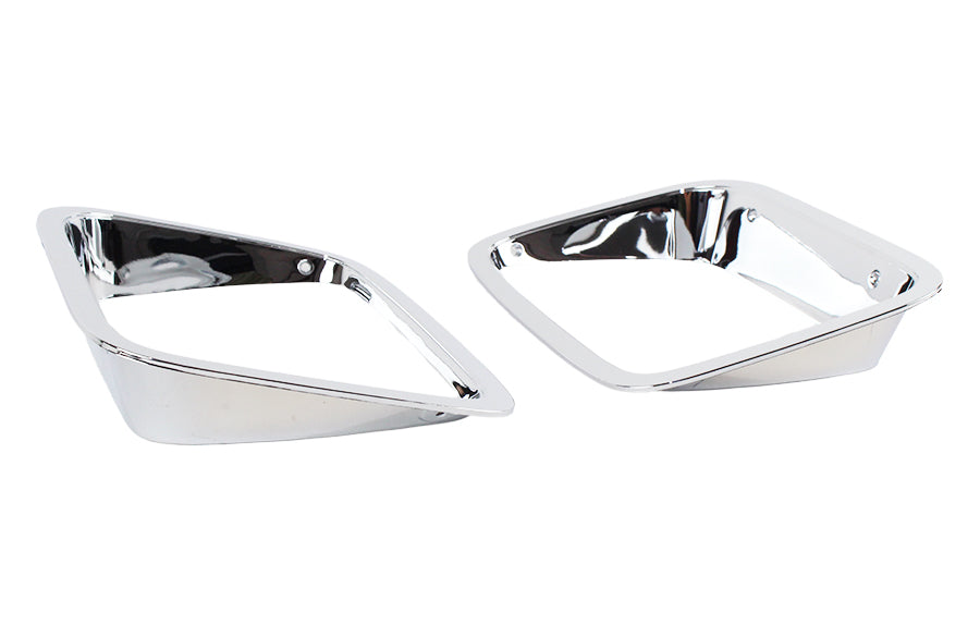 Kentrol 30463 Jeep YJ Headlight Bezels ABS Chrome Plated Plastic Pair 87-95 Wrangler TJ Chrome Plated Silver Kentrol - Truck Part Superstore