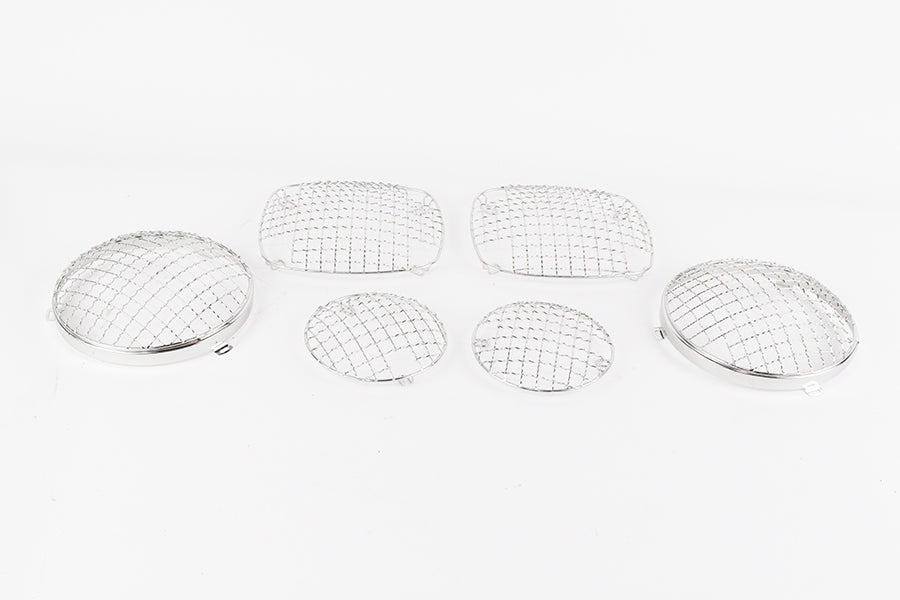 Kentrol 30465 Jeep CJ Wire Mesh Guard Set 6 Pieces 76-86 CJ Polished Silver Kentrol - Truck Part Superstore