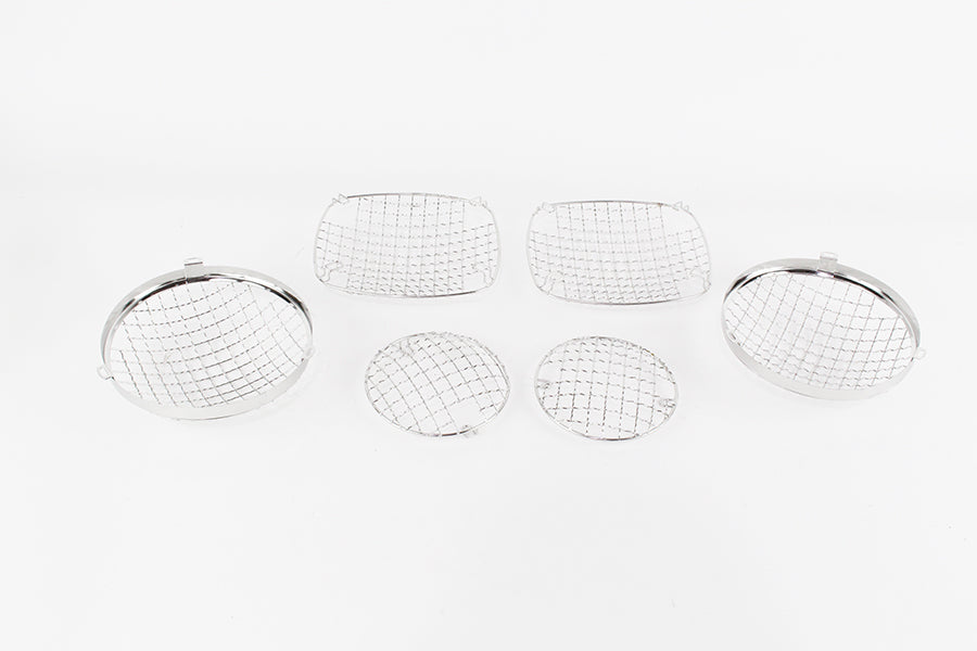 Kentrol 30465 Jeep CJ Wire Mesh Guard Set 6 Pieces 76-86 CJ Polished Silver Kentrol - Truck Part Superstore